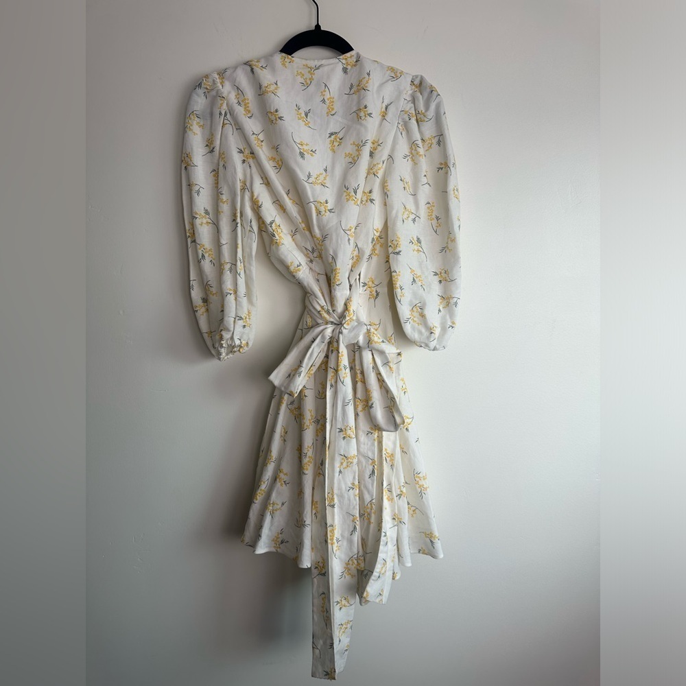 CLAUDIE PIERLOT Mini Short Wrap Around Floral Mimosa Dress Size 34 (US 4) - Picture 5 of 9